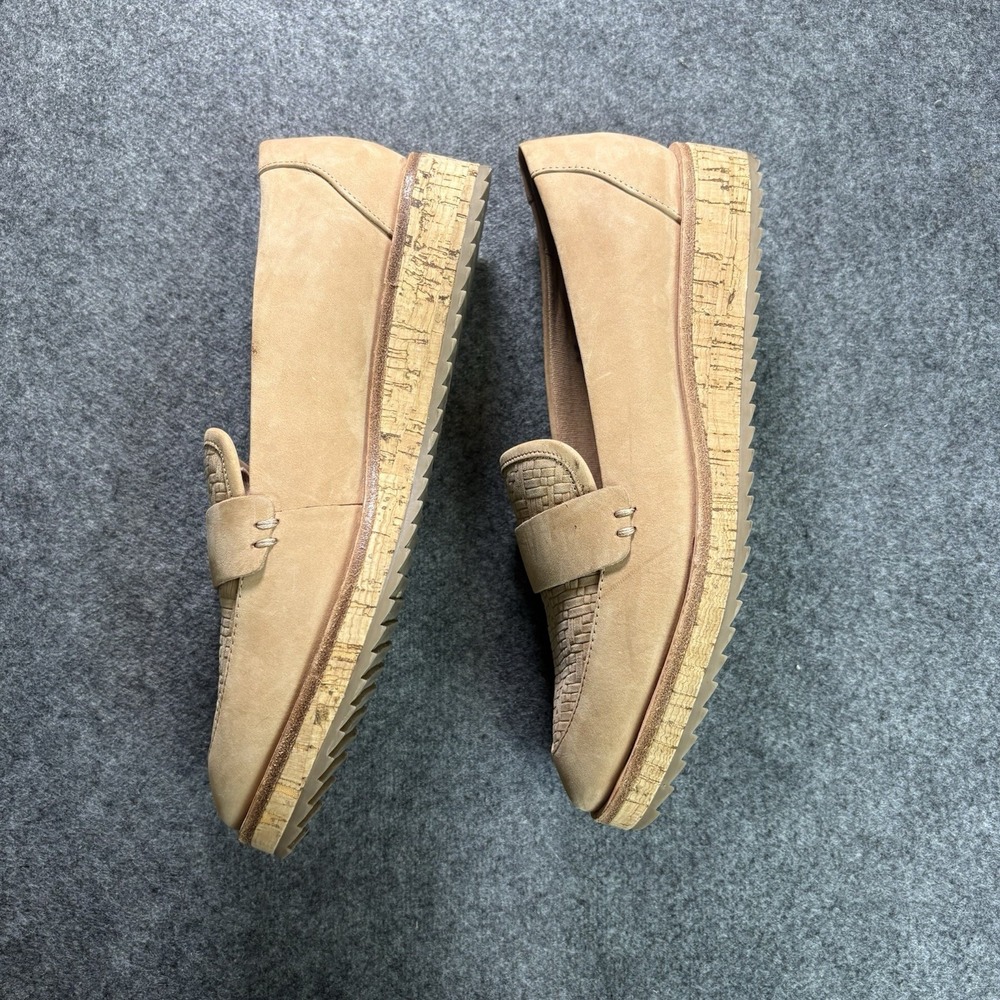 ALDO Calixta Women's‎ Beige Suede Leather Cork Platform Loafers - Picture 4 of 7